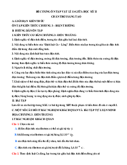 Đề cương ôn tập giữa học kì 2 môn Vật lí 11 sách Chân trời sáng tạo