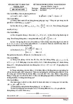 Đề Thi Olimpic Toán 11 Sở GD&ĐT Quảng Nam 2019 (Có đáp án)