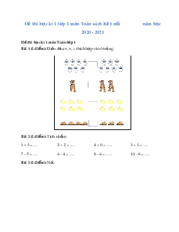 Đề thi học kì 1 môn Toán lớp 1 năm 2022 - 2023 Kết nối tri thức theo Thông tư 27 - Đề 8