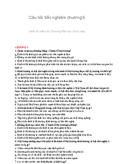 Câu hỏi trắc nghiệm chương 5 môn Kinh tế chính trị (có đáp án)