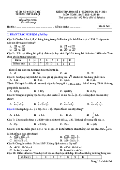 Đề cuối học kì 1 Toán 10 năm 2023 – 2024 trường THPT Lê Lợi – Quảng Trị