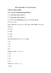 Đề thi giữa học kỳ 1 môn Toán lớp 3 năm học 2024 - 2025 - Đề số 2 | Bộ sách Chân trời sáng tạo