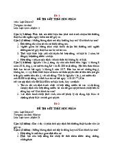 Đề thi luật dân sự 2 tham khảo | Luật dân sự | Đại học Huế
