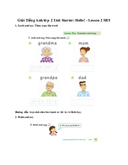 Unit Starter: Hello! - Lesson 2 SBT | Tiếng anh 2 Family and Friends