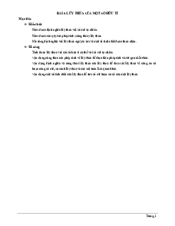 Chuyên đề lũy thừa của một số hữu tỉ