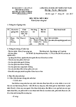 Đề cương môn Tâm lý học sáng tạo | Đại học Mỹ thuật Công nghiệp