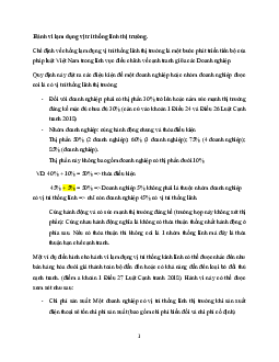 Hành vi lạm dụng vị trí thống lĩnh thị trường