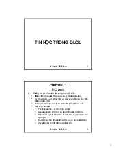 Tổng hợp bài giảng Tin học ứng dụng trong QLCL| Bài giảng Tin học ứng dụng trong QLCL| Trường Đại học Bách Khoa Hà Nội