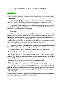 Đề cương ôn tập học phần Quản trị hành chính văn phòng