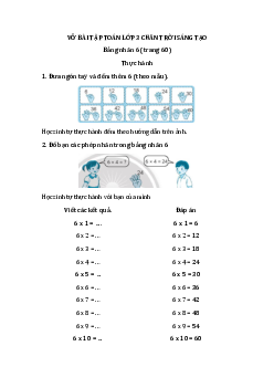 Giải Vở bài tập Toán lớp 3 Chân trời sáng tạo: Bảng nhân 6 (trang 60)