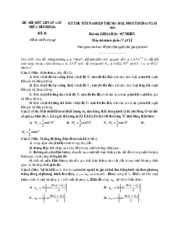 Đề thi thử THPT Quốc gia môn Vật Lí chuẩn cấu trúc đề minh họa 2021 - Đề 10 (có lời giải chi tiết)