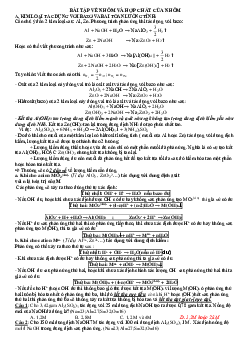 Bài tập về nhôm và hợp chất của nhôm