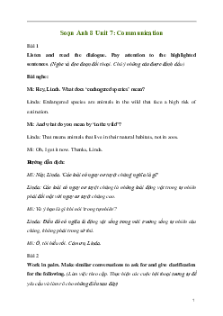 Giải Tiếng Anh 8 Unit 7: Communication | Kết nối tri thức