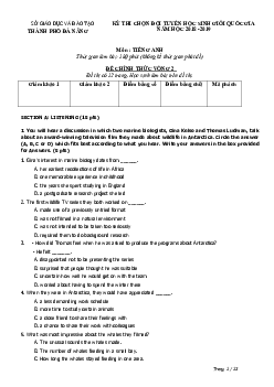 Đề thi chọn đội tuyện học sinh giỏi quốc gia môn Tiếng Anh TP Đà Nẵng năm học 2018-2019 (Vòng 2)