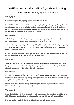 Giải khoa học tự nhiên 7 Bài 13: Sự phản xạ ánh sáng | Cánh diều