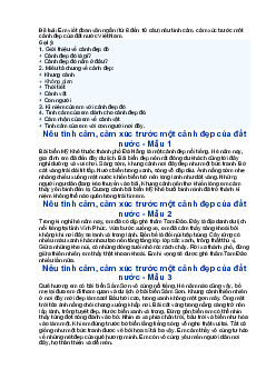 Viết đoạn văn ngắn nêu tình cảm, cảm xúc trước một cảnh đẹp của đất nước Việt Nam - Tập làm văn lớp 3 Chân trời sáng tạo