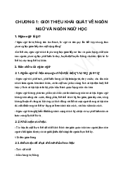 Lý thuyết ôn tập các Chương môn Dẫn luận ngôn ngữ | Đại Học Hà Nội