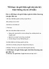 Viết đoạn văn giới thiệu ngôi nhà (căn hộ) thân thương của em | Tập Làm Văn 3