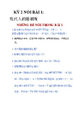 Tổng hợp bài nói tiếng Trung kỳ 2- Trường Đại học Ngoại ngữ- Đại học Quốc gia Hà Nội