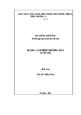 Đề cương môn Mạng cảm biến | Học viện Công Nghệ Bưu Chính Viễn Thông
