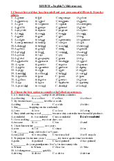 REVIEW – English 7 (Mid term test)