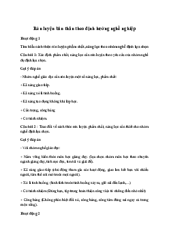 Giải Hoạt động trải nghiệm 10: Rèn luyện bản thân theo định hướng nghề nghiệp | Cánh diều