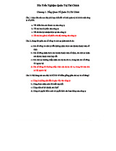 Tổng Quan Ôn Tập Trắc Nghiệm Quản Trị Tài Chính - 11 Chương