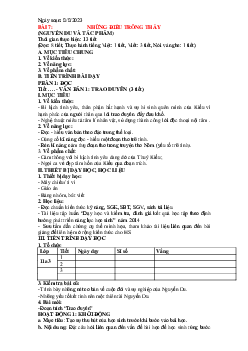 Giáo án Ngữ văn 11 Chân trời sáng tạo bài 7 Những điều trông thấy