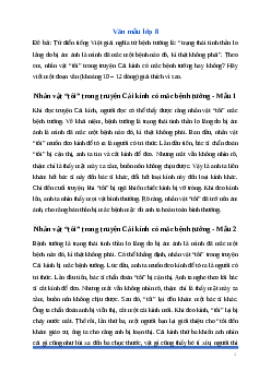 Văn mẫu lớp 8: Đoạn văn giải thích nhân vật tôi trong truyện Cái kính có mắc bệnh tưởng Ngữ Văn 8 | Cánh diều