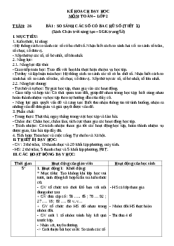 Giáo án Toán 2 sách Chân trời sáng tạo (cả năm) | Tuần 26 | Tiết 1