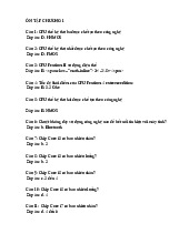 Đáp án ôn tập môn Công Nghệ Thông Tin | Đại học Kinh tế kỹ thuật công nghiệp