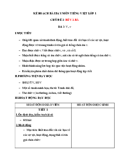 Chủ đề 2: Bé và ba | Bài 3 | Giáo án Tiếng Việt 1 bộ sách Chân trời sáng tạo
