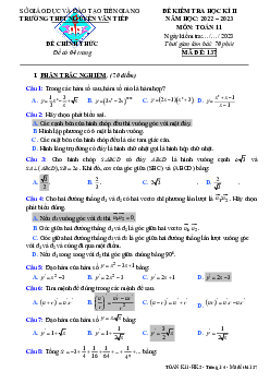 Đề học kì 2 Toán 11 năm 2022 – 2023 trường THPT Nguyễn Văn Tiếp – Tiền Giang