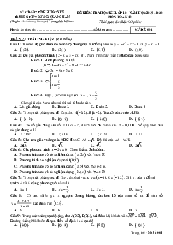 Đề thi HK1 Toán 10 năm 2019 – 2020 trường Dương Quảng Hàm – Hưng Yên
