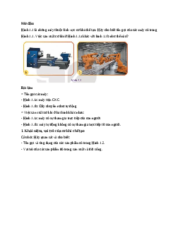 Công nghệ 11 Kết nối tri thức Bài 1: Khái quát về cơ khí chế tạo