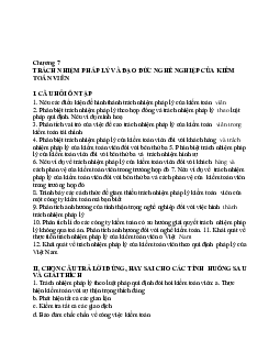 Chương 7 "Trách nhiệm pháp lý và đạo đức nghề nghiệp của kiểm toán viên "