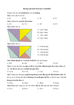 Phiếu bài tập cuối tuần Toán lớp 3 - Tuần 18 ( cơ bản ) | Cánh Diều