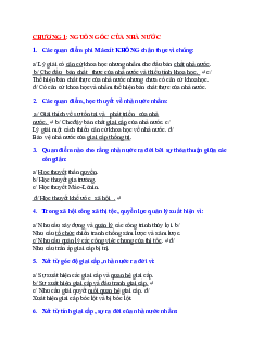 Câu hỏi trắc nghiệm ôn tập theo chương học phần Lý luận chung