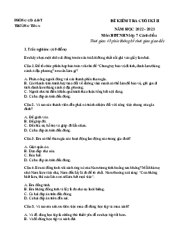 Đề thi học kì 2 môn Hoạt động trải nghiệm hướng nghiệp 7 năm 2022 - 2023 sách Cánh diều - Đề 2