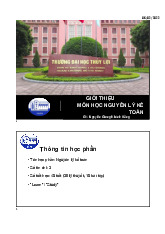 Chương 1: Thông tin ra quyết định và ứng dụng môn Nguyên lý kế toán | Trường Đại học Thủy Lợi