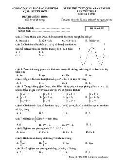 Đề thi thử Toán THPTQG 2019 lần 1 cụm chuyên môn sở GD&ĐT Hải Phòng