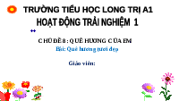 Giáo án điện tử Hoạt động trải nghiệm 1 Chủ đề 8 Chân trời sáng tạo : Quê hương của em