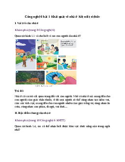 Công nghệ 6 bài 1 Khái quát về nhà ở Kết nối tri thức
