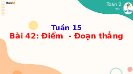 Giáo án điện tử Toán 2 Chương 2 Cánh diều: Điểm - Đoạn thẳng