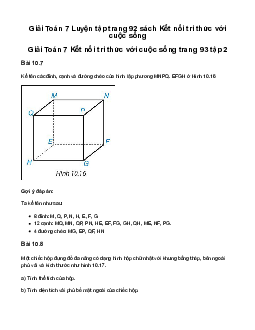 Giải Toán 7 Luyện tập trang 92 | Kết nối tri thức