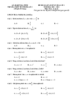 Đề khảo sát lần 1 Toán 11 năm 2022 – 2023 trường THPT Yên Phong 2 – Bắc Ninh