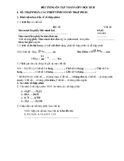 Đề cương ôn tập học kì 2 môn Toán lớp 5