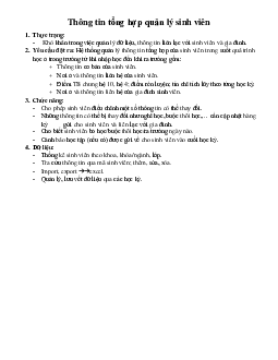 Thông tin tổng hợp quản lý sinh viên | Học viện Nông nghiệp Việt Nam