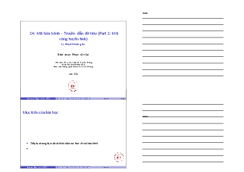 Slide bài giảng môn Lý thuyết thông tin nội dung chương 4: Truyền dẫn dữ liệu - Phần 2: Mã vòng tuyến tính