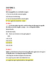 NLKT-Trắc Nghiệm Chương 1-5: Các Câu Hỏi Tài Chính Cơ Bản | Đại học Văn Lang